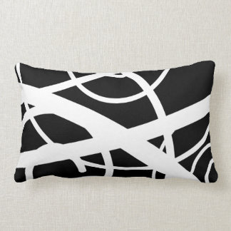 Black and white Swirl Lumbar Pillow