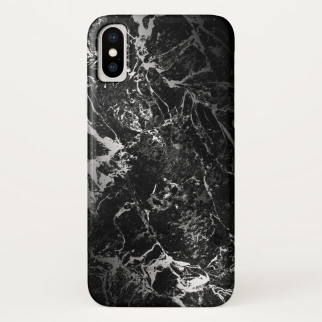 black and white swirl marble pattern Case-Mate iPhone case (Back)