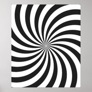 Black and White Swirl Pattern Poster