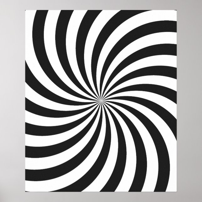 Black and White Swirl Pattern Poster (Front)