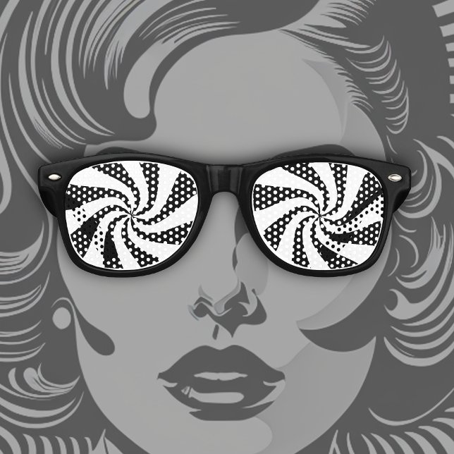 Black and White Swirl Retro Sunglasses (Creator Uploaded)