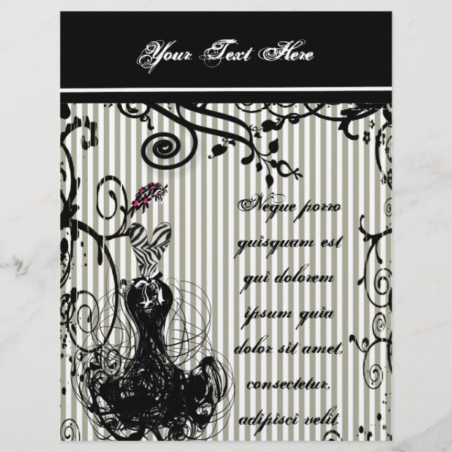 Black and White Swirled  Striped Flyer (Front)