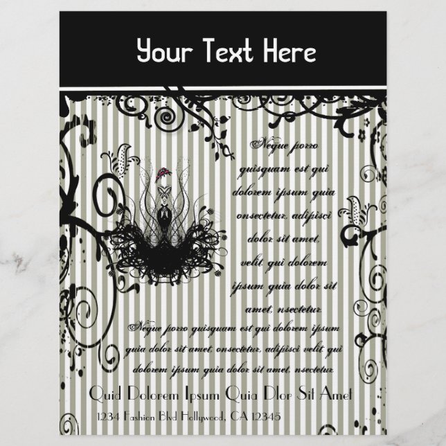 Black and White Swirled  Striped Flyer (Front)