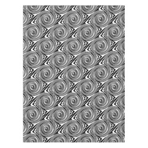 Black and white swirling pattern tablecloth