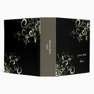 Black and white swirls binder