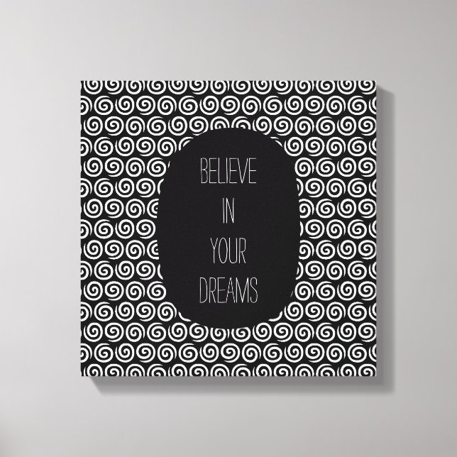 Black and White Swirls Canvas Print (Front)