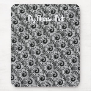 black and white swirls modern contempory   mouse pad