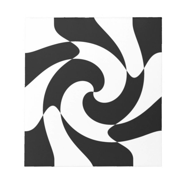 Black And White Swirls Notepad (Front)