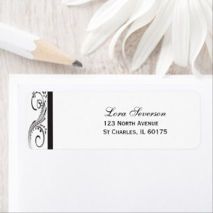 Black and White Swirls Return Address