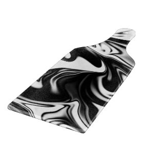 Black And White Swirly Marble Design, Cutting Board