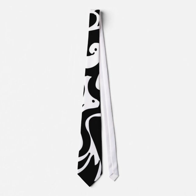 Black and white swirly tie (Front)