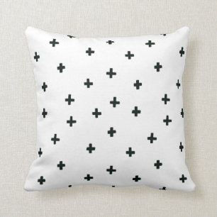 Black and White Swiss Cross Pillow