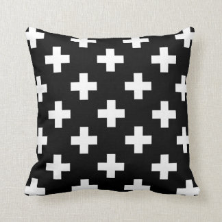 Black and White Swiss Cross Pillow