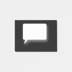 Black and White Talk Bubble Personalized Name Post-it Notes