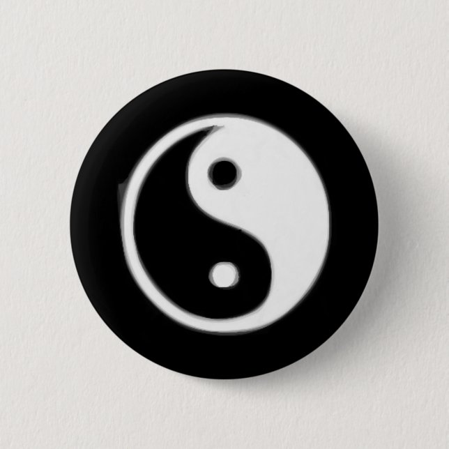 Black  and white Taojitu 2 Inch Round Button (Front)