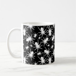 Black and White Tarantula Spider Pattern Coffee Mug