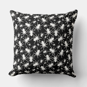 Black and White Tarantula Spider Throw Pillow