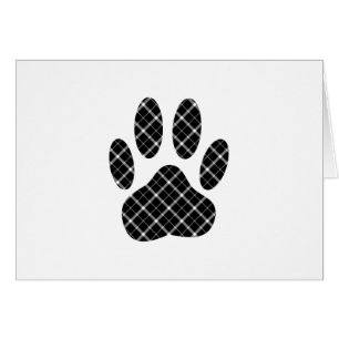 Black And White Tartan Dog Paw Print