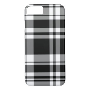 Black and white tartan plaid iPhone 8/7 case