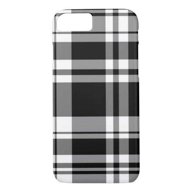Black and white tartan plaid Case-Mate iPhone case (Back)