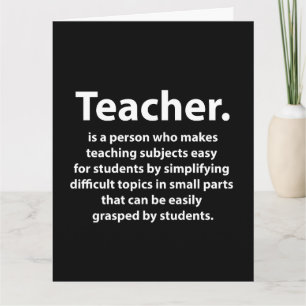 Black and White Teacher Appreciation Card