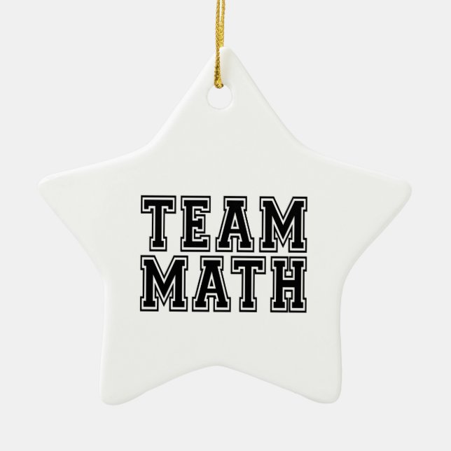 Black and White Team Math Ceramic Ornament (Front)