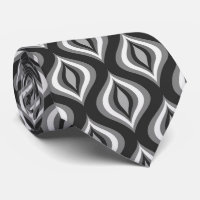 Black And White Teardrops Geometric Pattern