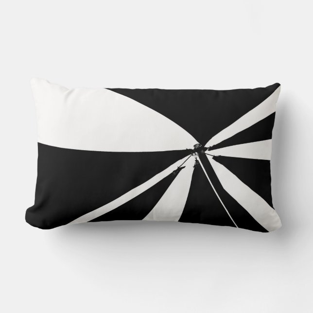 Black and White Tent Lumbar Pillow (Front)