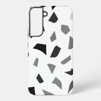 Black and White Terrazzo Pattern Samsung Galaxy Case