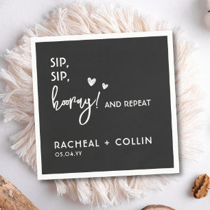 Black and White Text Based Simple Funny Wedding   Napkin