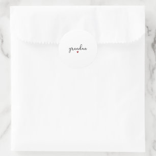 Black And White Text Grandma Heart Love Sticker