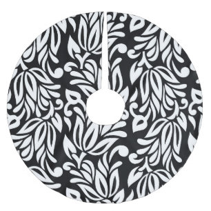 Black and white textile. brushed polyester tree skirt