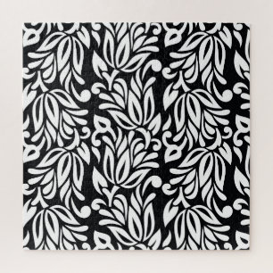 Black and white textile. jigsaw puzzle