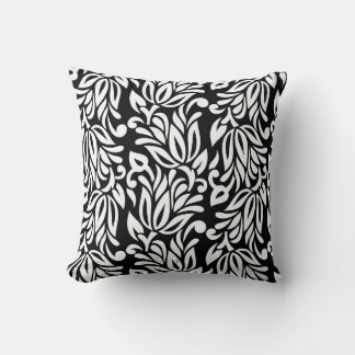 Black and white textile. throw pillow