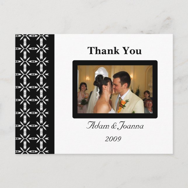 Black and White Thank You Card (Front)