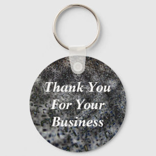 Black and White Thank You Customer Appreciation Keychain