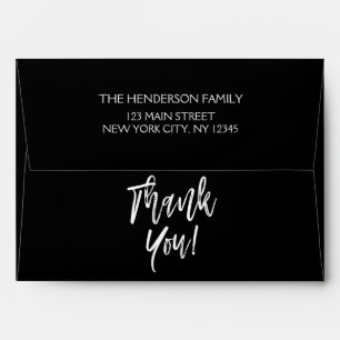 Black and White Thank You Envelope