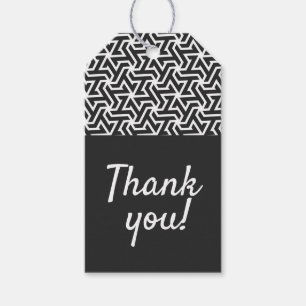 black and white thank you  gift tags