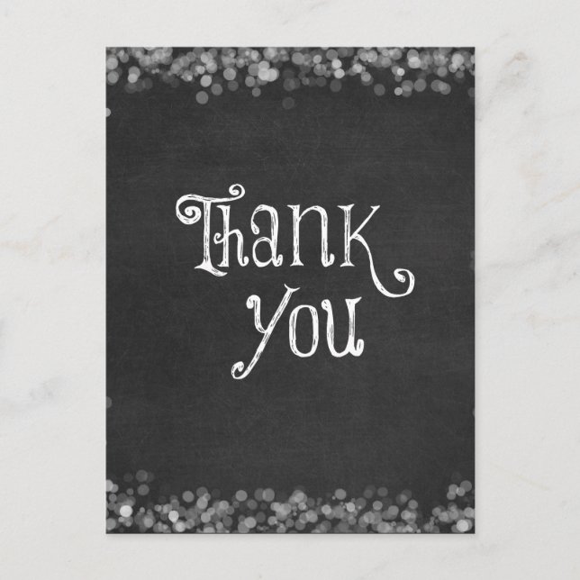 Black and White Thank You Postcard (Front)