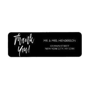 Black and White Thank You Return Address