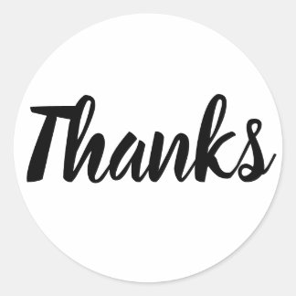 Black and white thank you simple business sticker