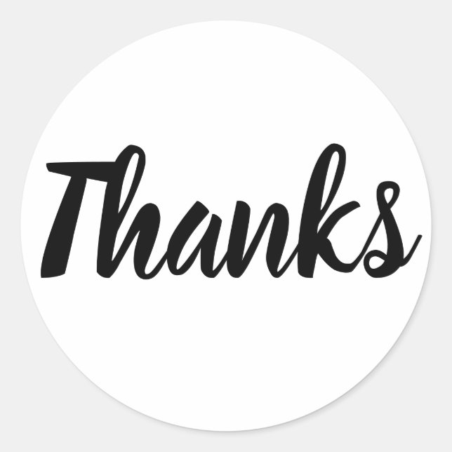 Black and white thank you simple business sticker (Front)