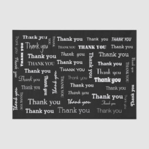 Black and White Thank You Tissue Paper