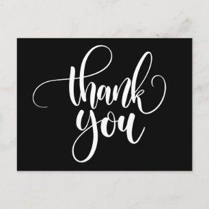 Black And White Thank You - Wedding Party Postcard