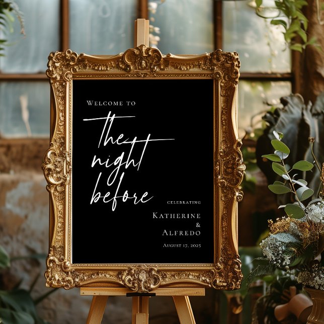 Black and white The Night Before Rehearsal welcome Poster (Creator Uploaded)