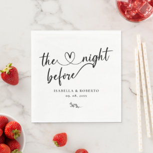 Black and White The Night Before Wedding Napkins