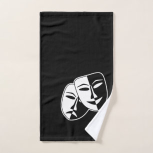 Black and White Theatre Drama Bath Decor Hand Towel