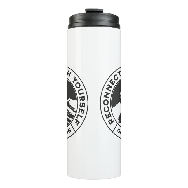 Black and White Thermal Tumbler for Hikers (Front)