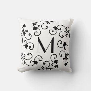 Black and white throw pillow