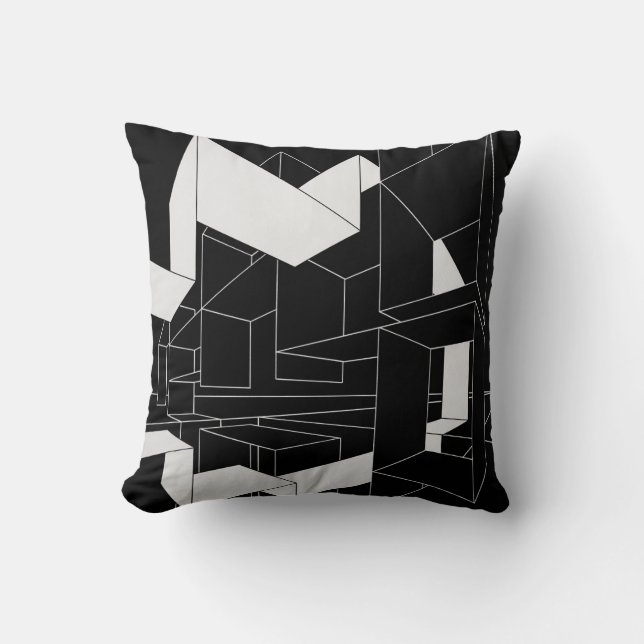Black and White Throw Pillow (Front)